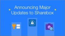 Graphic showing with text "Sharebox Updates"